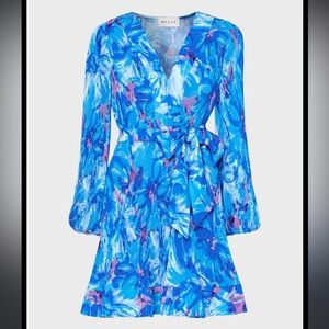 Milly Liv Pleated Floral Belted Dress